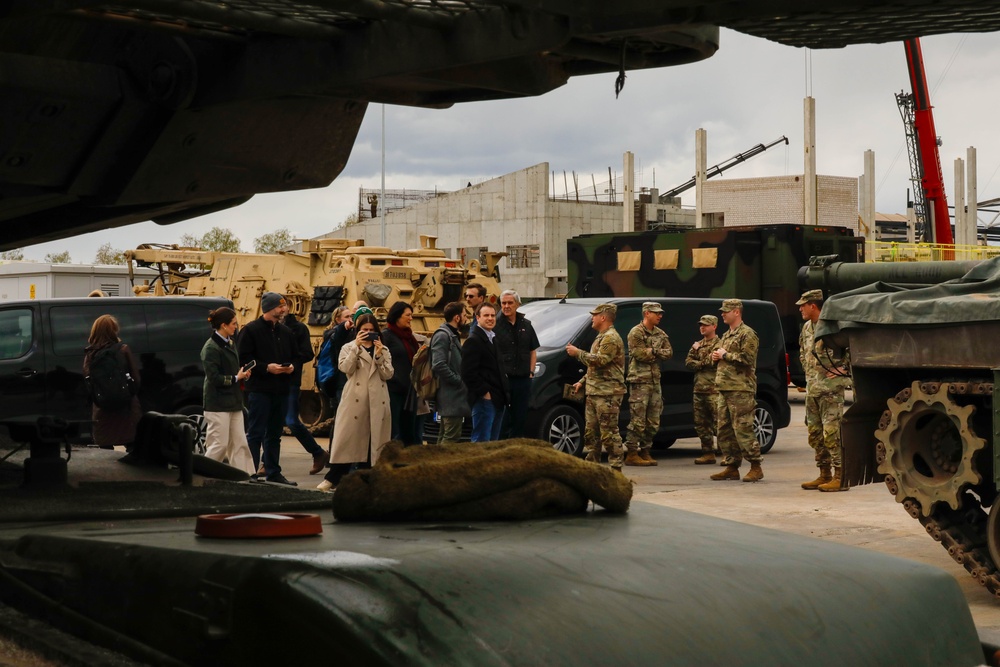 Members of the Atlantic Council Delegation tour Camp Herkus, Lithuania