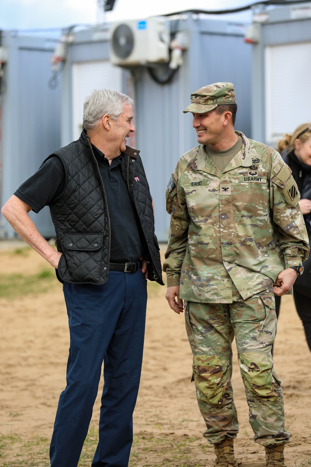 Members of the Atlantic Council Delegation tour Camp Herkus, Lithuania