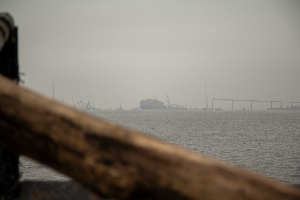 Salvage crews continue to remove wreckage from the Francis Scott Key Bridge