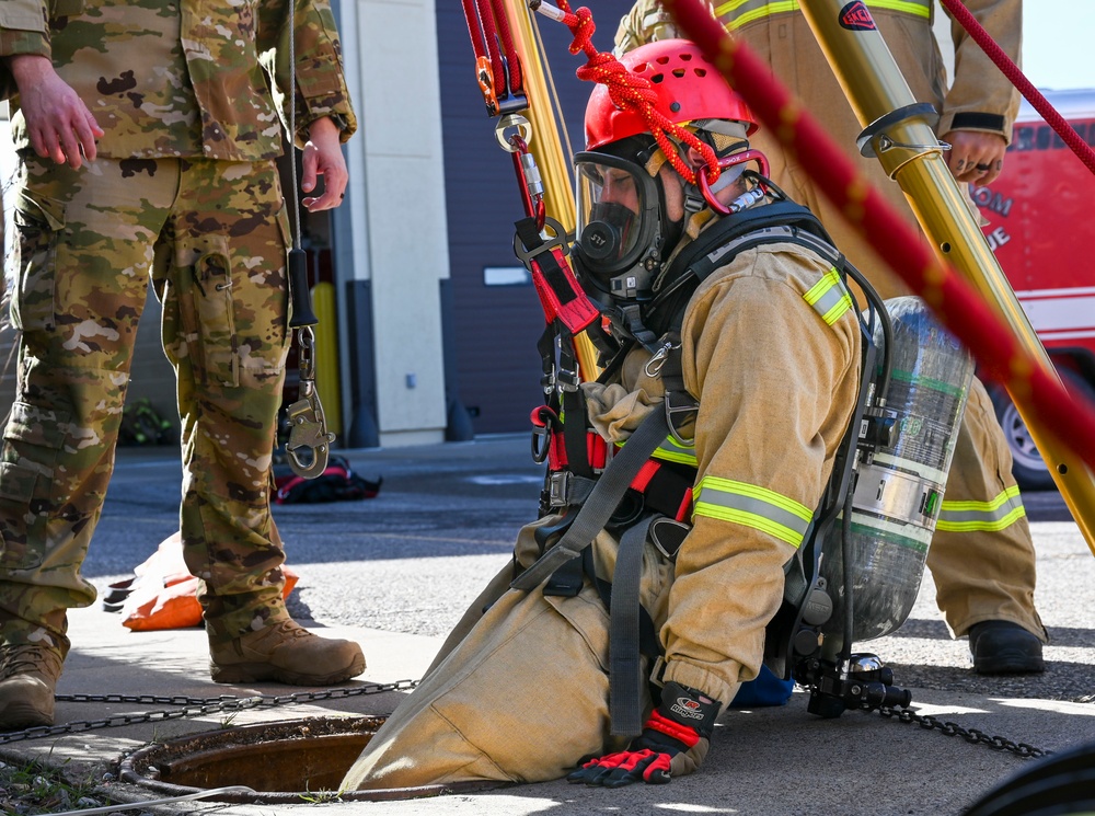 341 CES firefighters hone confined space rescue skills