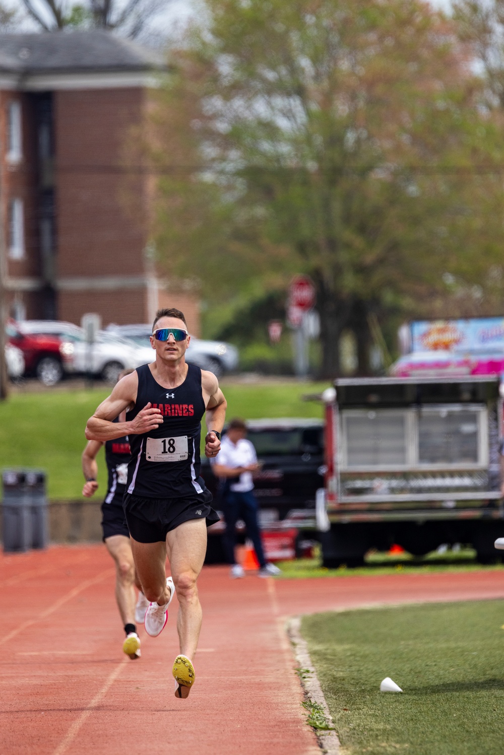 U.S. and Royal Marines compete in a track and field event during the 2024 Virginia Gauntlet