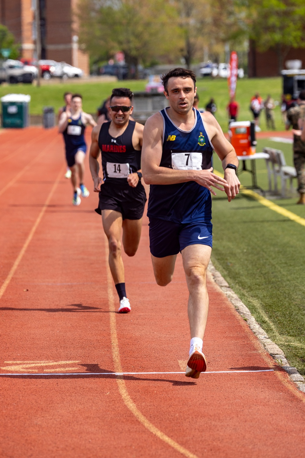 U.S. and Royal Marines compete in a track and field event during the 2024 Virginia Gauntlet