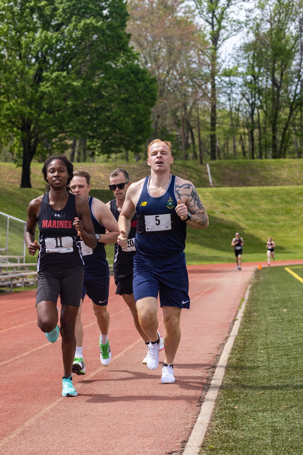 U.S. and Royal Marines compete in a track and field event during the 2024 Virginia Gauntlet