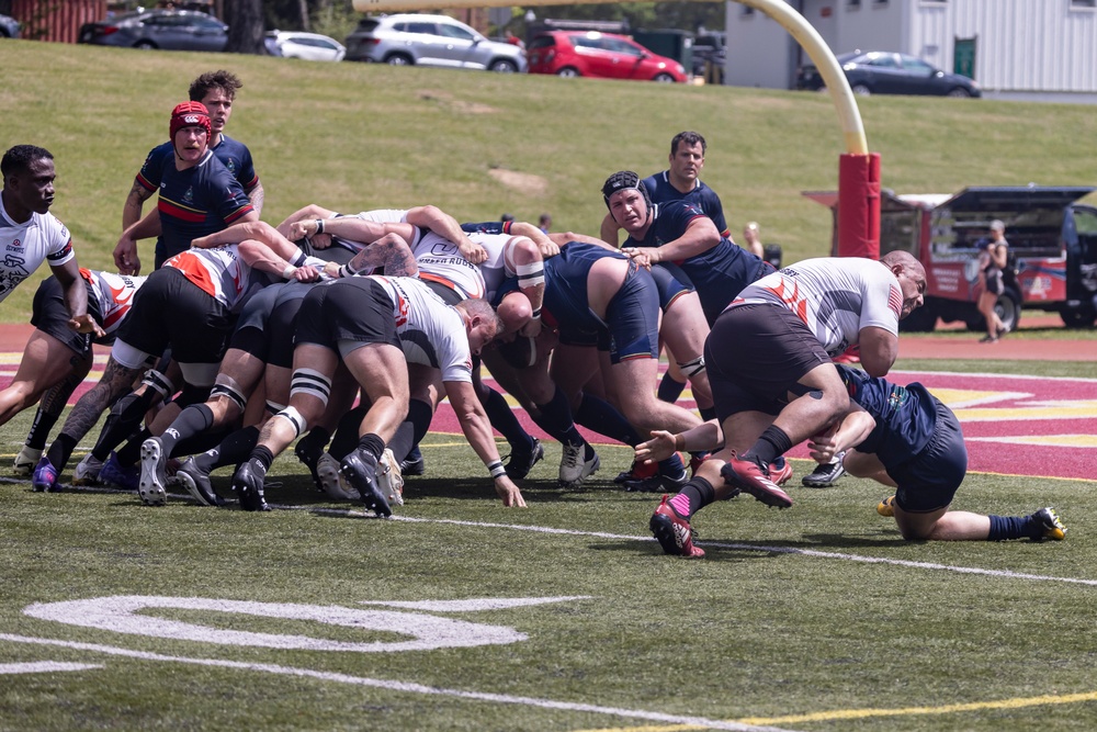 U.S. Marines and the Royal Marines Compete in a Rugby Match During the 2024 Virginia Gauntlet