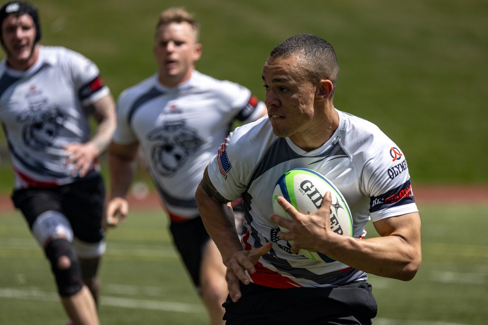 U.S. Marines and the Royal Marines Compete in a Rugby Match During the 2024 Virginia Gauntlet