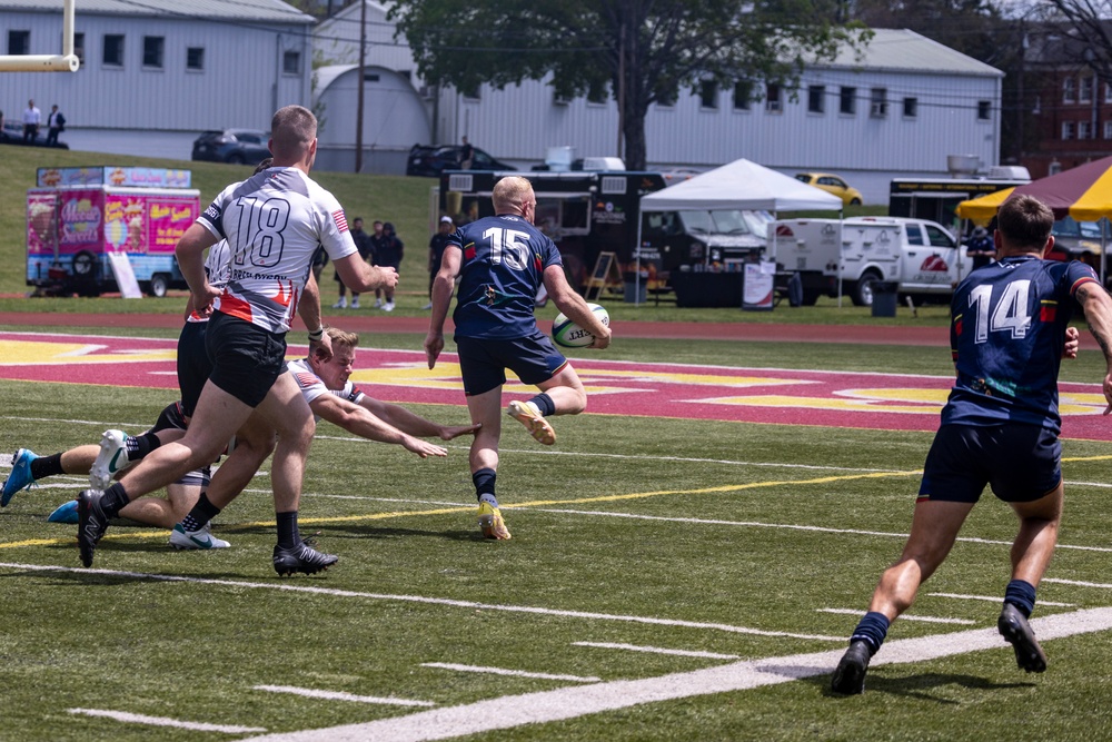 U.S. Marines and the Royal Marines Compete in a Rugby Match During the 2024 Virginia Gauntlet