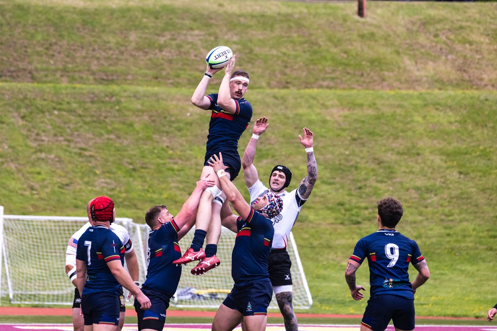 U.S. Marines and the Royal Marines Compete in a Rugby Match During the 2024 Virginia Gauntlet