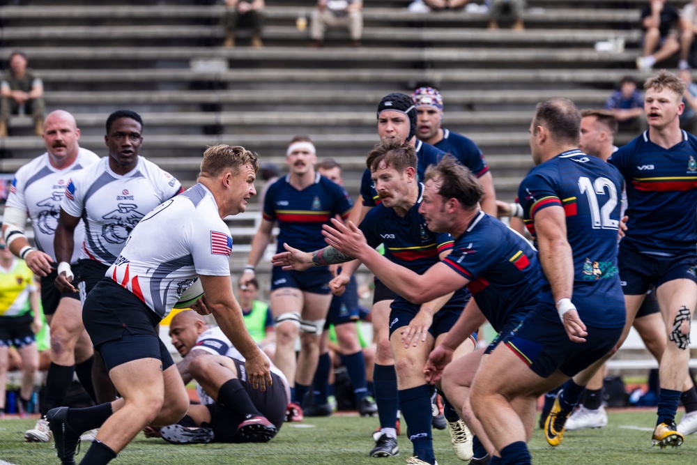 U.S. Marines and the Royal Marines Compete in a Rugby Match During the 2024 Virginia Gauntlet