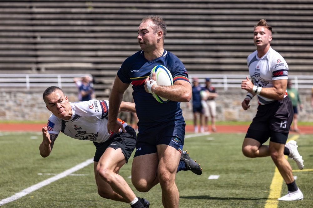 U.S. Marines and the Royal Marines Compete in a Rugby Match During the 2024 Virginia Gauntlet