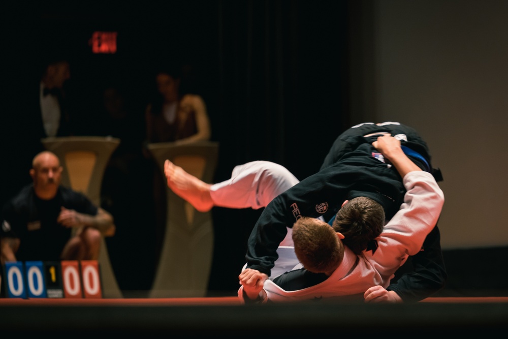 U.S. Marines and Royal Marines compete in jiu jitsu during the 2024 Virginia Gauntlet