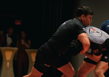 U.S. Marines and Royal Marines compete in jiu jitsu during the 2024 Virginia Gauntlet