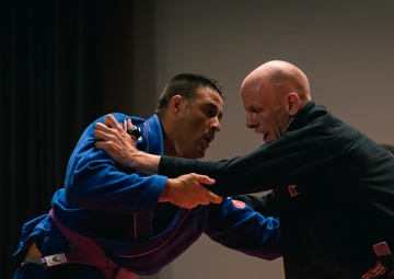 U.S. Marines and Royal Marines compete in jiu jitsu during the 2024 Virginia Gauntlet