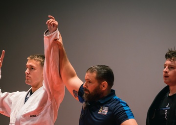 U.S. Marines and Royal Marines compete in jiu jitsu during the 2024 Virginia Gauntlet