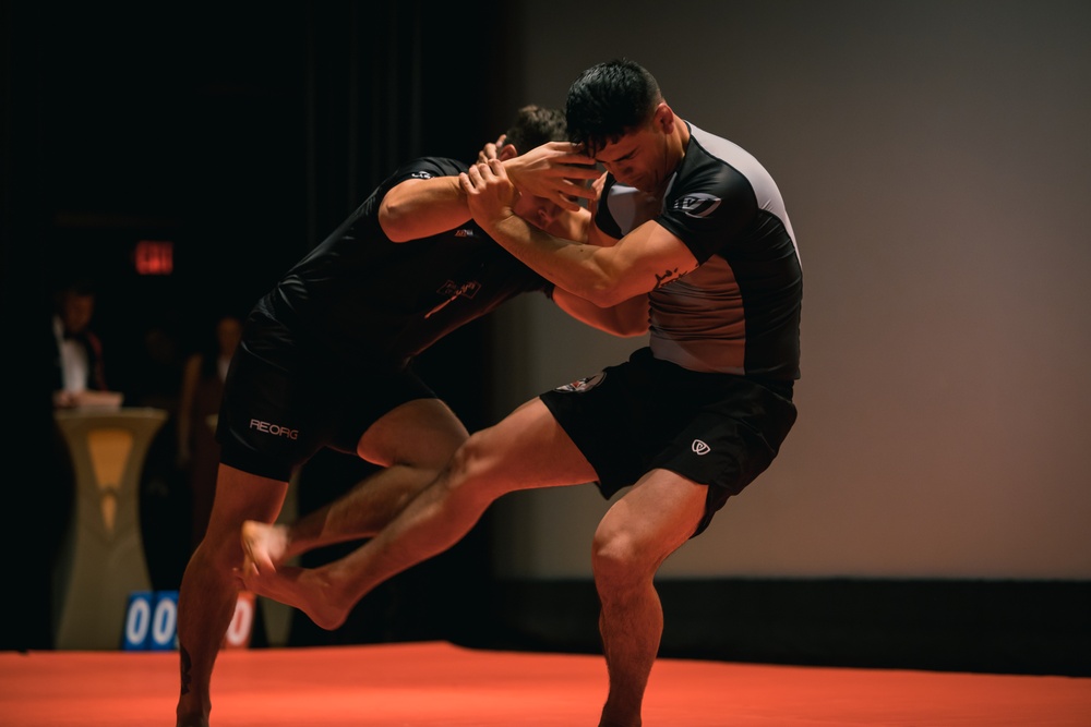 U.S. Marines and Royal Marines compete in jiu jitsu during the 2024 Virginia Gauntlet