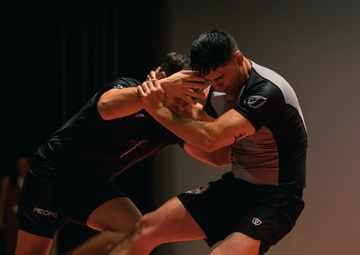 U.S. Marines and Royal Marines compete in jiu jitsu during the 2024 Virginia Gauntlet