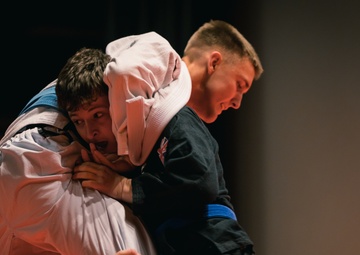 U.S. Marines and Royal Marines compete in jiu jitsu during the 2024 Virginia Gauntlet