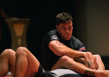 U.S. Marines and Royal Marines compete in jiu jitsu during the 2024 Virginia Gauntlet