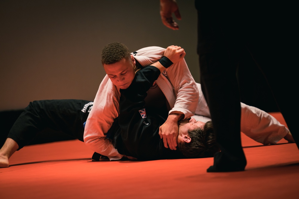 U.S. Marines and Royal Marines compete in jiu jitsu during the 2024 Virginia Gauntlet