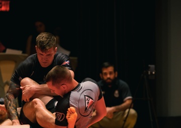 U.S. Marines and Royal Marines compete in jiu jitsu during the 2024 Virginia Gauntlet