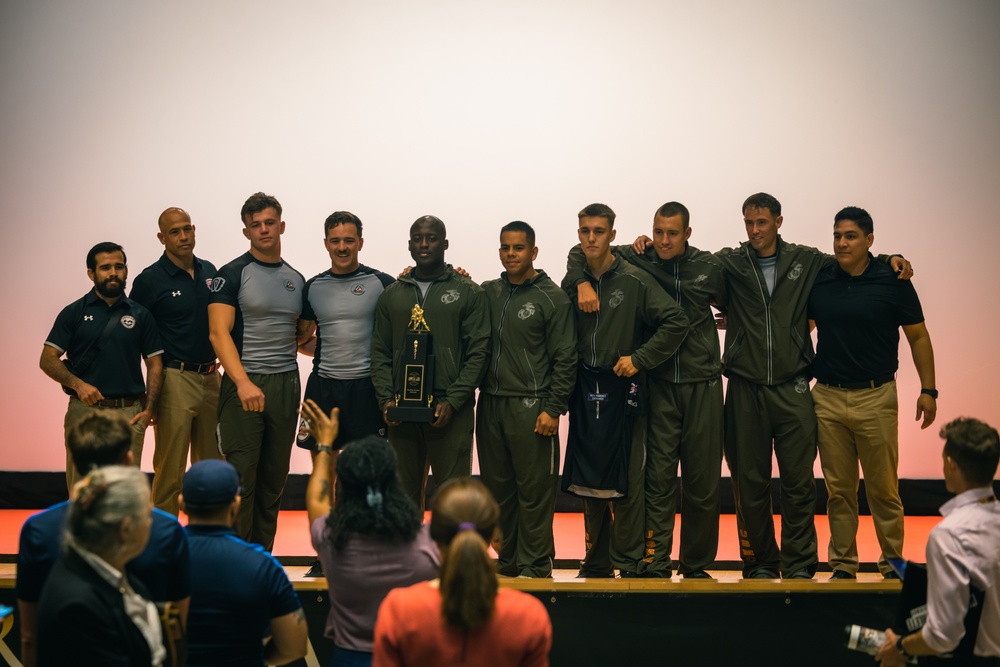 U.S. Marines and Royal Marines compete in jiu jitsu during the 2024 Virginia Gauntlet