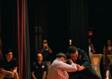 U.S. Marines and Royal Marines compete in jiu jitsu during the 2024 Virginia Gauntlet