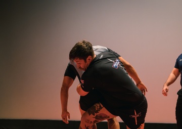 U.S. Marines and Royal Marines compete in jiu jitsu during the 2024 Virginia Gauntlet