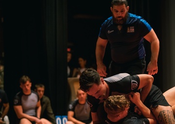 U.S. Marines and Royal Marines compete in jiu jitsu during the 2024 Virginia Gauntlet