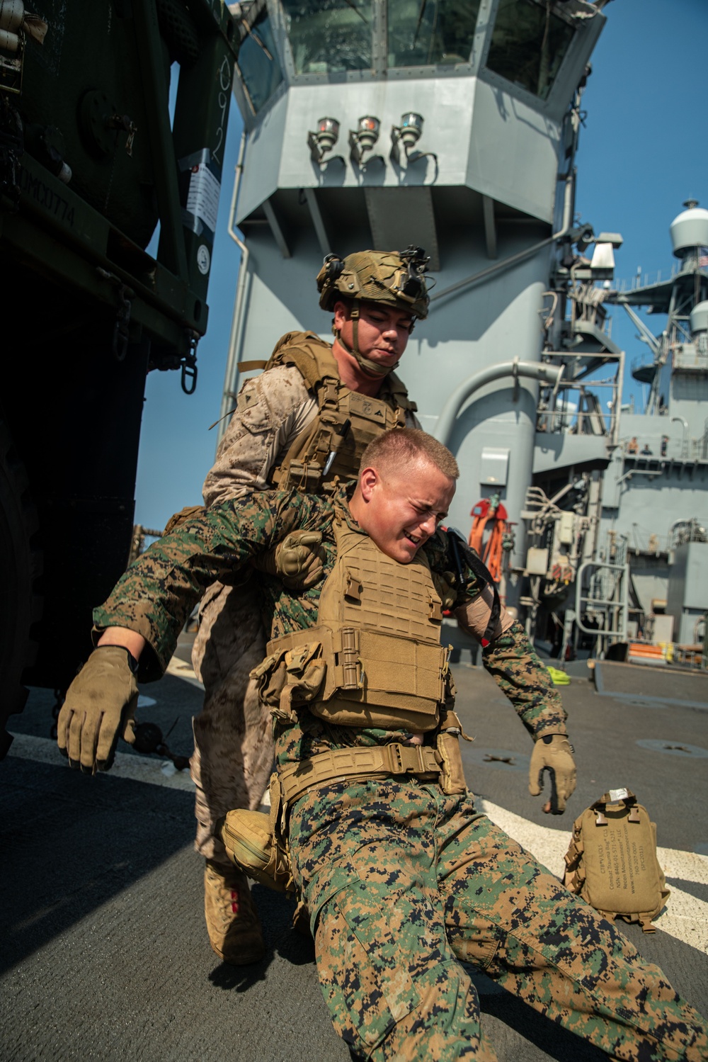 Alpha Co Performs CLS Aboard USS Harpers Ferry
