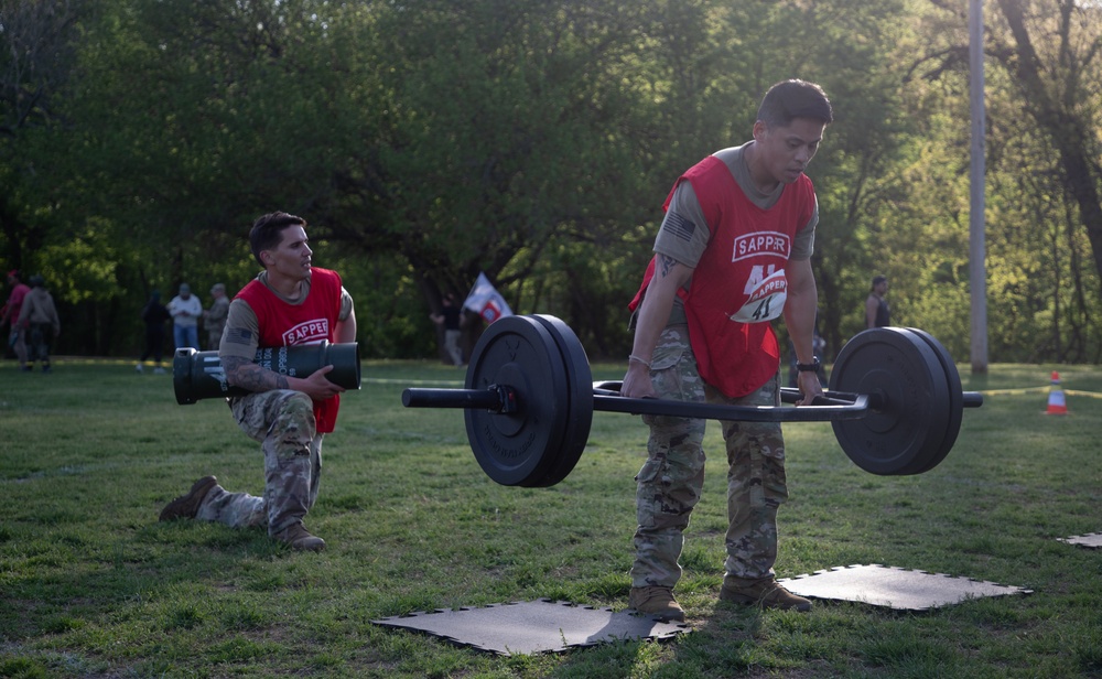 10th Mountain Soldiers compete in the 2024 Best Sapper Non-Standard Physical Fitness Test
