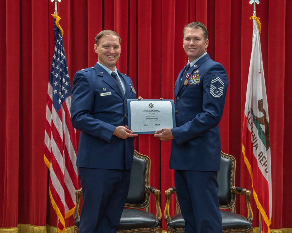 Senior Master Sergeant Kyle G. Platt Honored at his Retirement Ceremony at March Air Reserve Base, CA