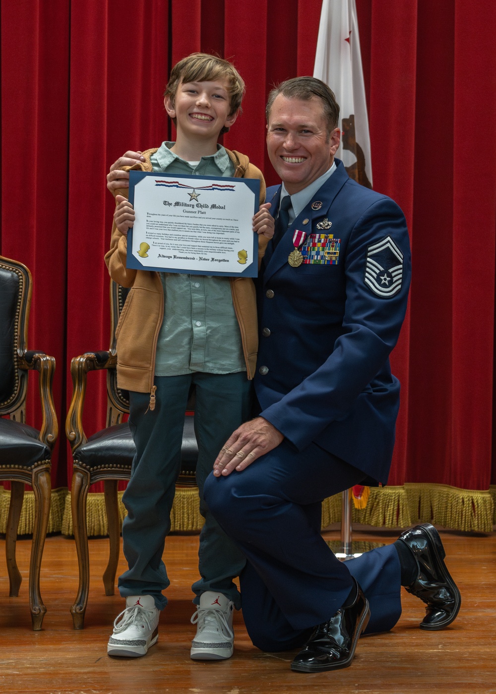 Senior Master Sergeant Kyle G. Platt Honored at his Retirement Ceremony at March Air Reserve Base, CA