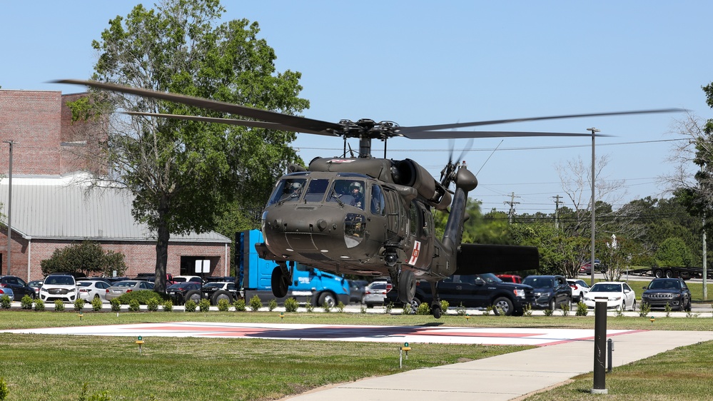 South Carolina National Guard Black Hawk helicopters participate in medical evacuation training with Trident Medical Center Trauma Department