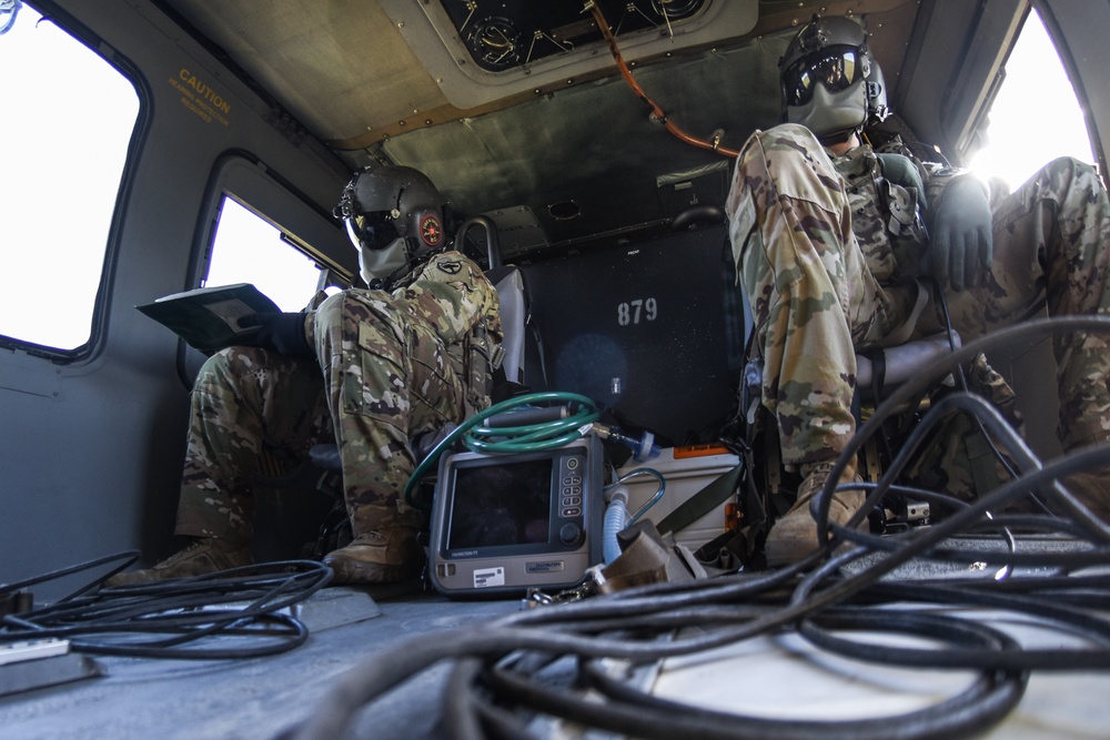 South Carolina National Guard Black Hawk helicopters participate in medical evacuation training with Trident Medical Center Trauma Department