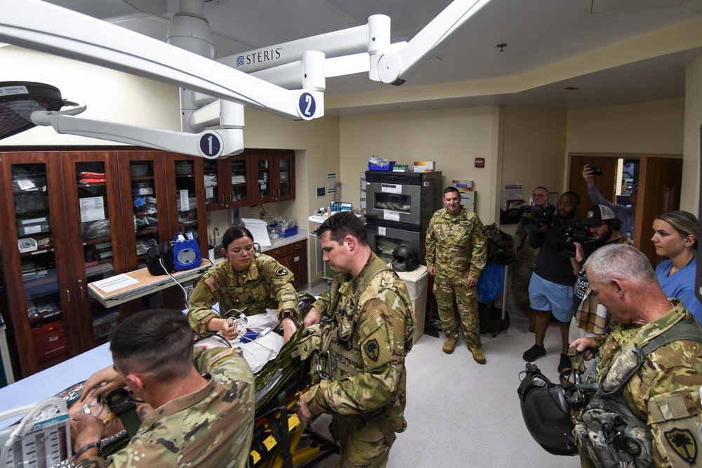 South Carolina National Guard Black Hawk helicopters participate in medical evacuation training with Trident Medical Center Trauma Department