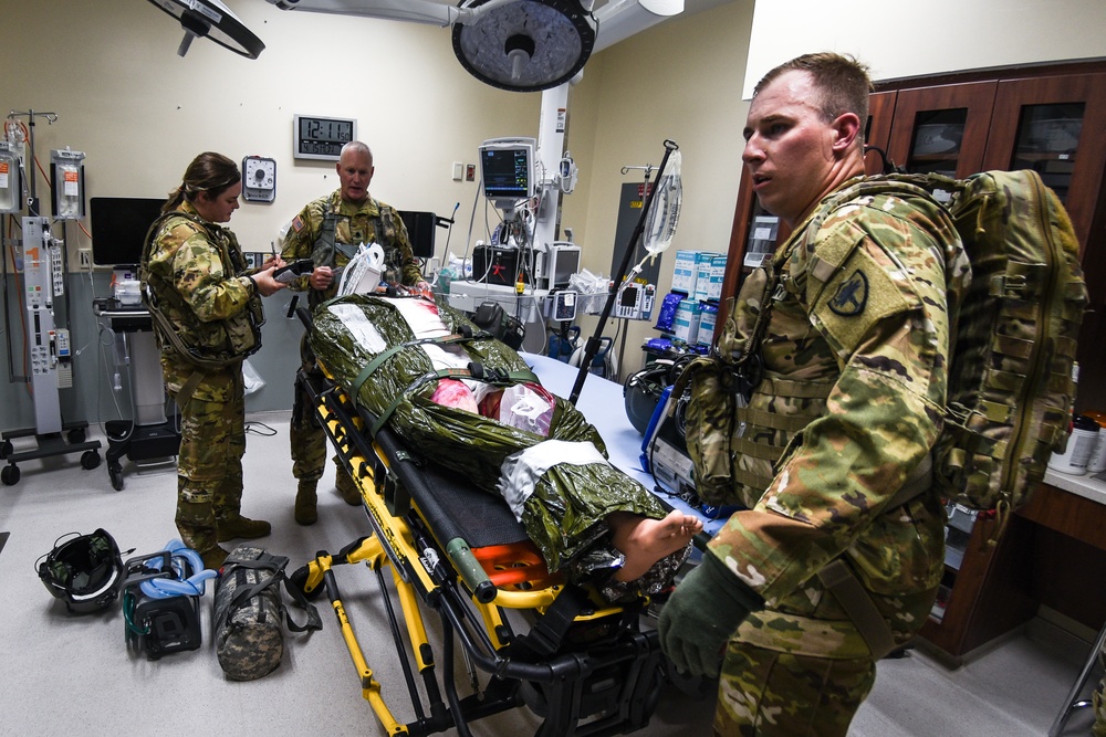 South Carolina National Guard Black Hawk helicopters participate in medical evacuation training with Trident Medical Center Trauma Department