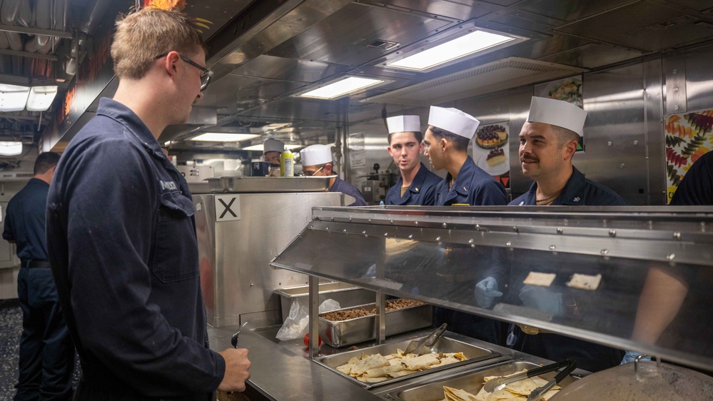 USS Russell (DDG 59) wardroom sponsored quesadilla tuesday