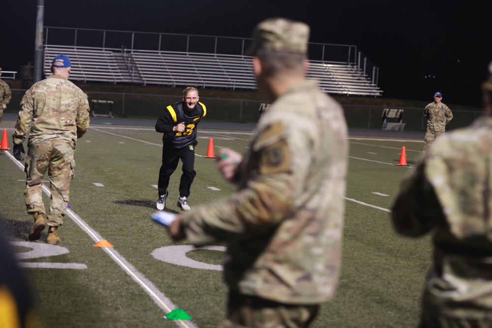 Best Warrior Competition competitors compete in an Army Combat Fitness Test