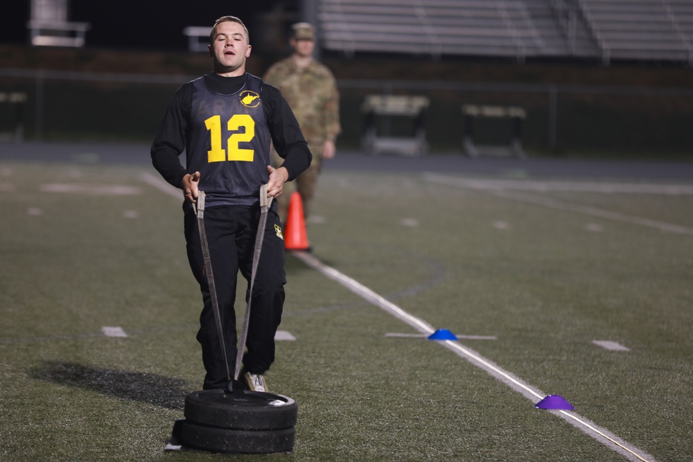 Best Warrior Competition competitors compete in an Army Combat Fitness Test