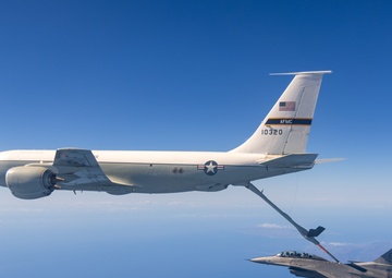 Edwards F-16D and KC-135 support a Photo Chase mission