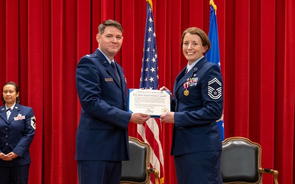 Senior Master Sergeant Michelle K. Aspeytia Honored at hwe Retirement Ceremony at March Air Reserve Base, CA