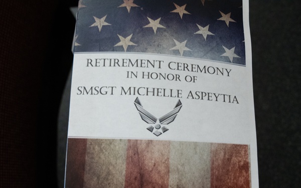 Senior Master Sergeant Michelle K. Aspeytia Honored at hwe Retirement Ceremony at March Air Reserve Base, CA