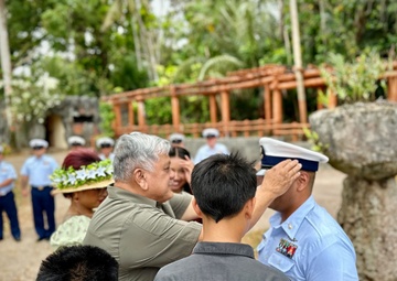 Pinning Chief Petty Officer Luis Reyes Blas of Guam