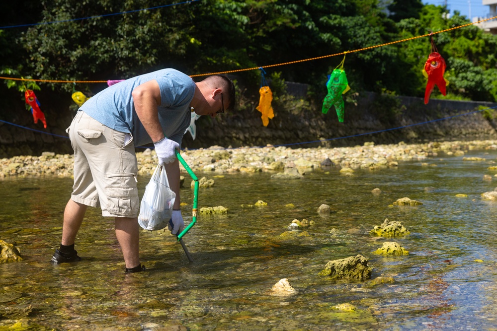 Camp Kinser Marines clean up Aja River | Earth Day 2024