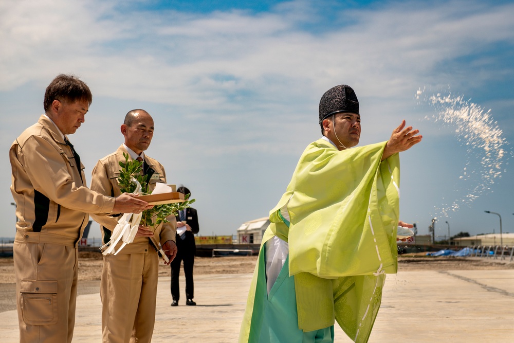 Kadena Rescue Hangar Construction Begins with Shinto Groundbreaking Ceremony