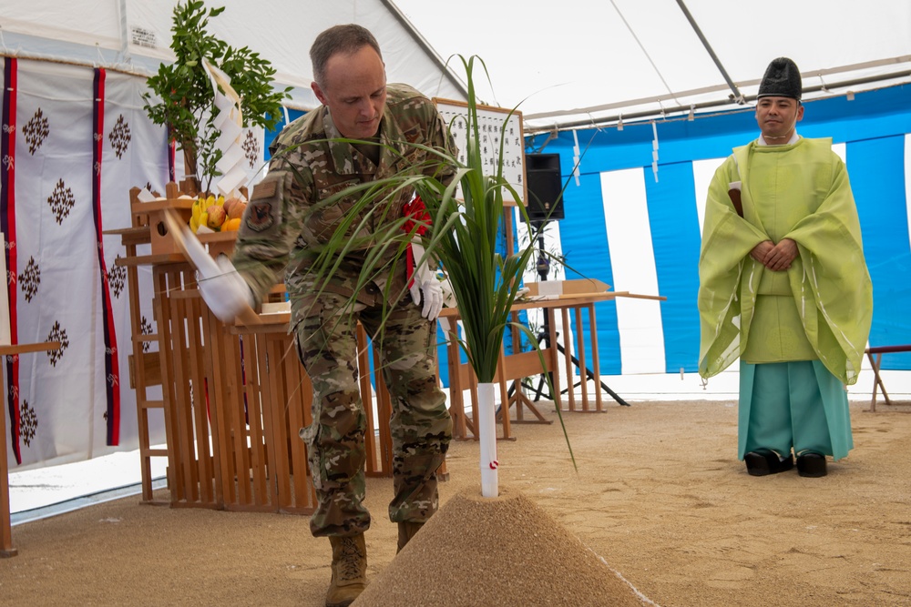 Kadena Rescue Hangar Construction Begins with Shinto Groundbreaking Ceremony