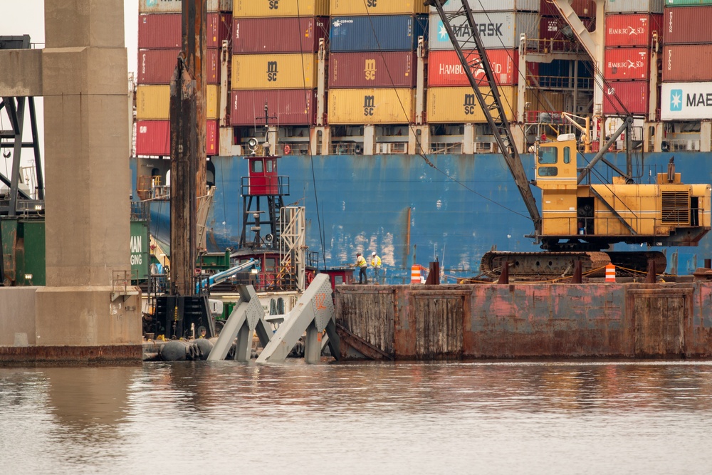 Salvage crews continue to remove wreckage from the Francis Scott Key Bridge