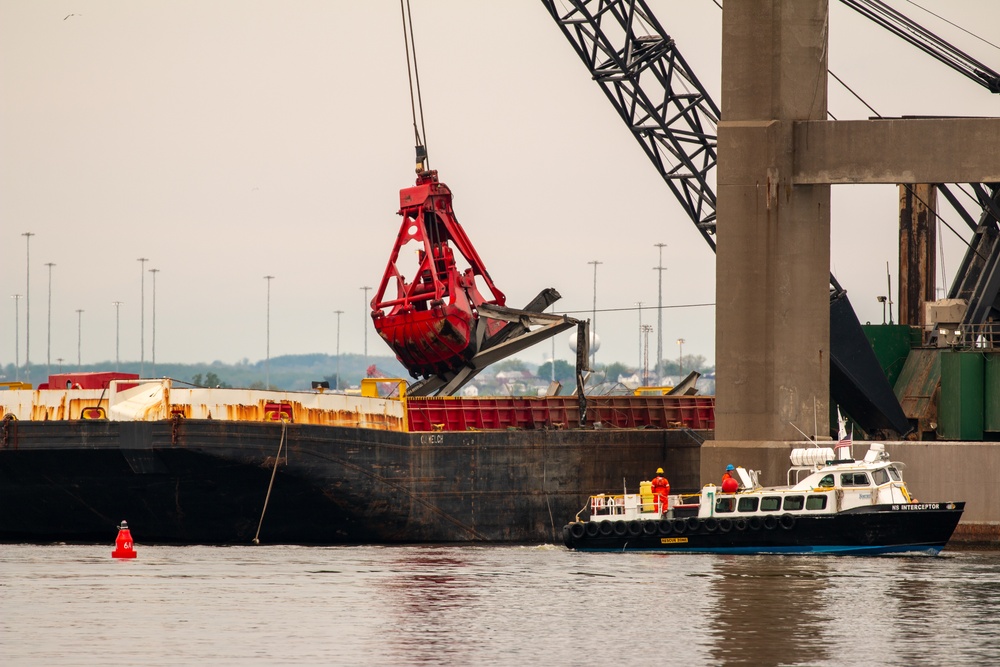 Salvage crews continue to remove wreckage from the Francis Scott Key Bridge