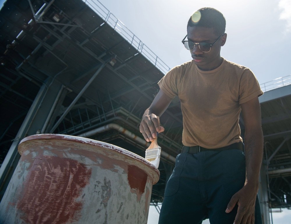 Hershel &quot;Woody&quot; Williams Sailors Perform Routine Maintenance