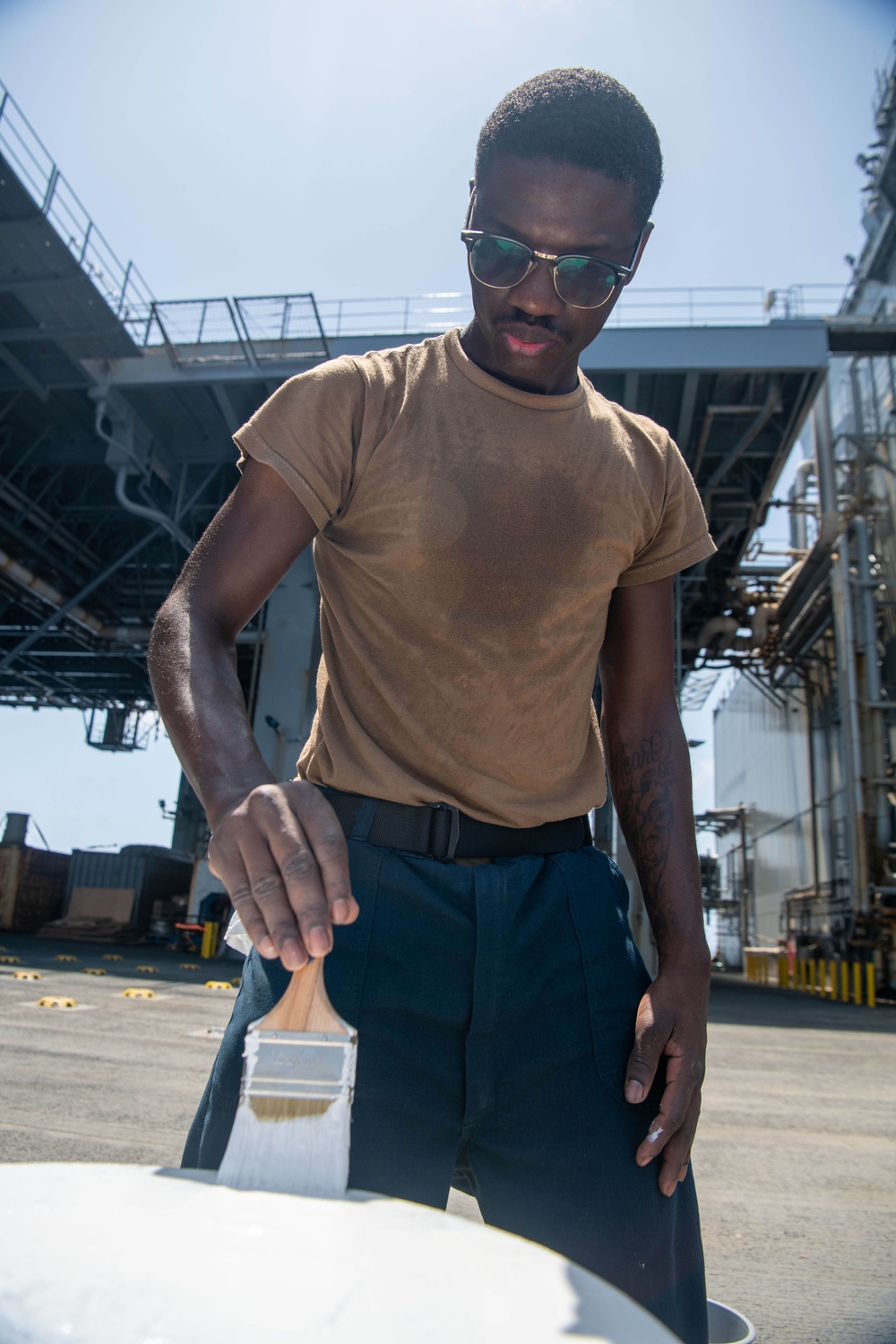 Hershel &quot;Woody&quot; Williams Sailors Perform Routine Maintenance