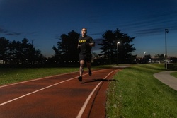 Sgt. 1st Class Benjamin Latham runs at a 5-mile time trial [Image 3 of 5]